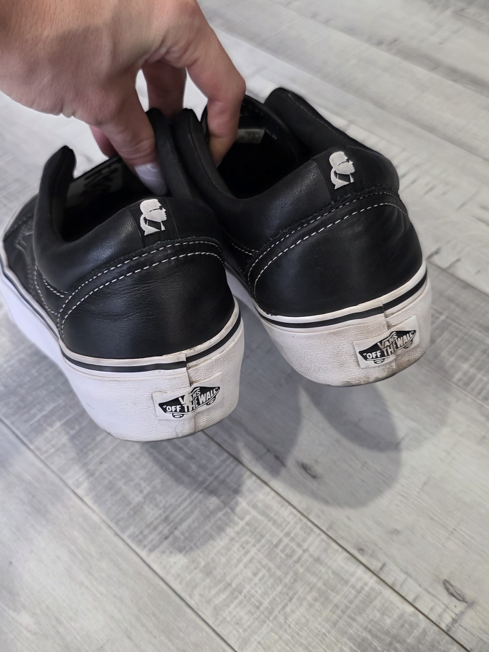 Karl Lagerfeld x Vans Black Platform Slip-On Sneakers - Picture 3 of 7